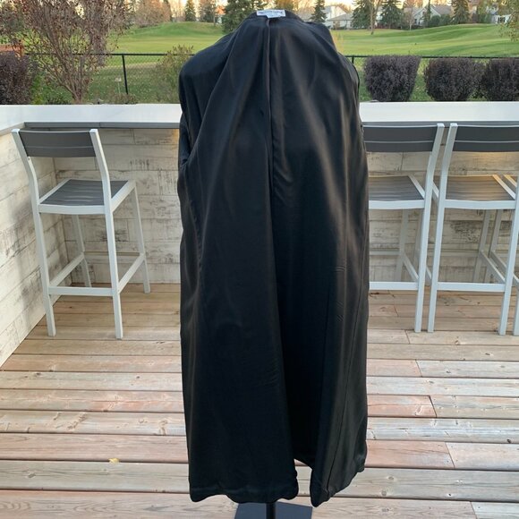 Vintage 90s Double Breasted Hooded Wool Velvet Trim Long Maxi Pea Coat Overcoat - Picture 8 of 15